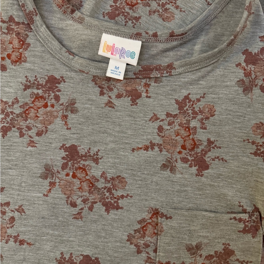 LuLaRoe Gray Floral Dress